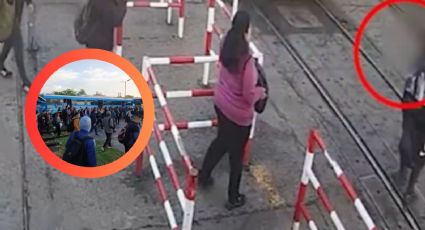 Por ir distraído, joven casi es atropellado por un tren; nunca soltó su celular | VIDEO