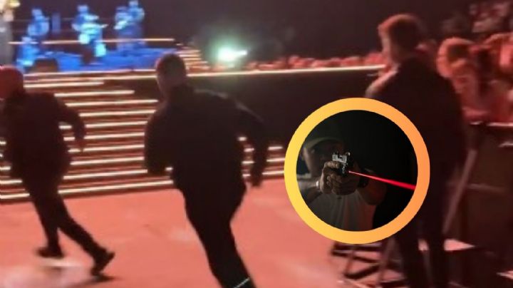 Famoso cantante sale corriendo del escenario tras ser apuntado con un láser en la cabeza | VIDEO