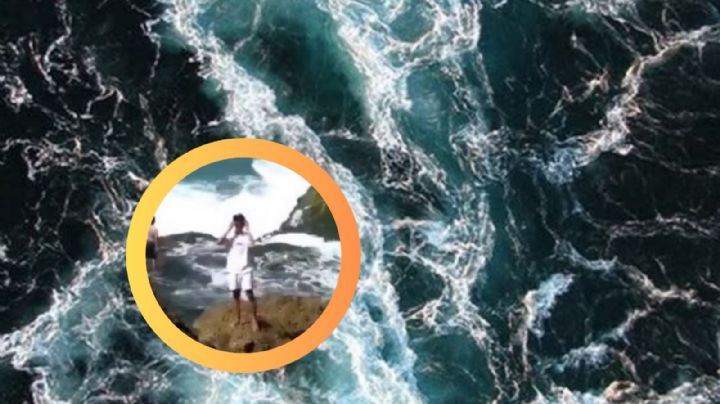 Extiende los brazos para una foto y el mar se lo ‘traga’; no han logrado dar con su paradero | VIDEO