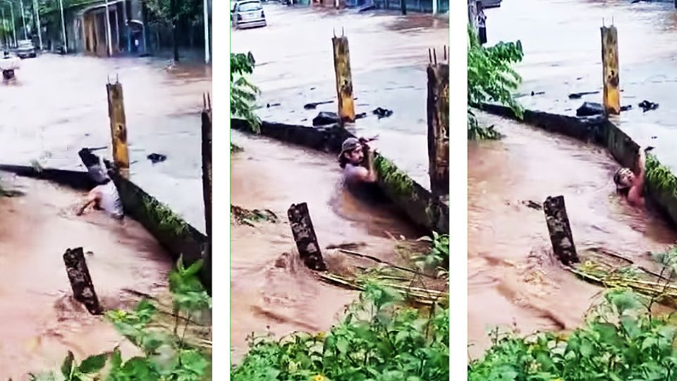 La fuerza del agua venció al joven