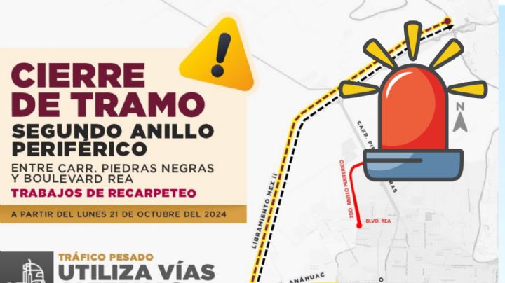 Cerrarán Segundo Anillo Periférico por trabajos de recarpeteo; acceso a Puente III será por Mex II