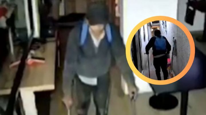 Ladrón en muletas entra a restaurante; se roba hasta las cucharas y tenedores | VIDEO