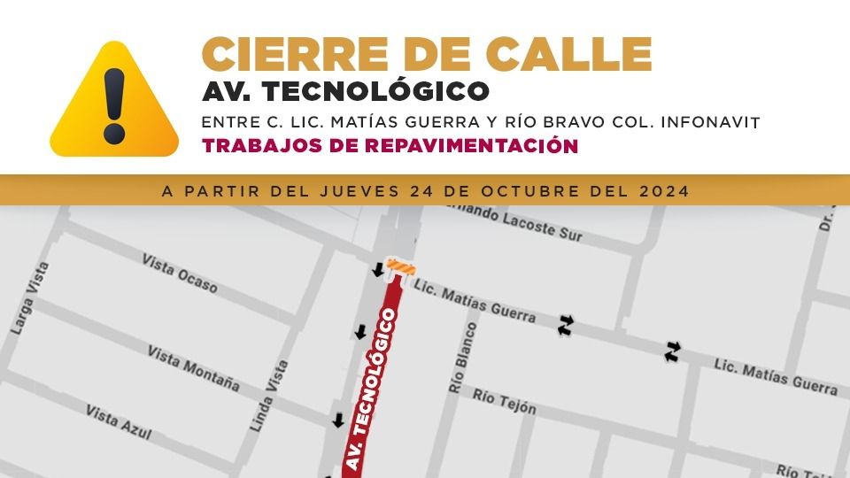 Cerrarán calles por trabajos en la ciudad.