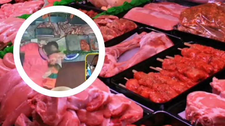 MOMENTO EXACTO en el que carnicero ataca con cuchillo a compañero frente a clientes