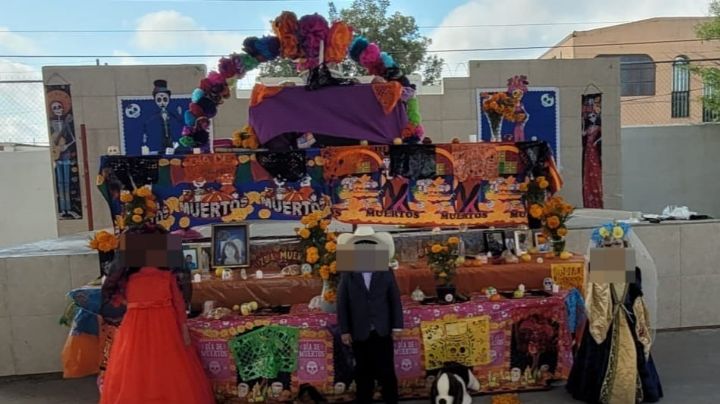 Kínder de Nuevo Laredo rinde homenaje a difuntos con espectacular altar de muertos