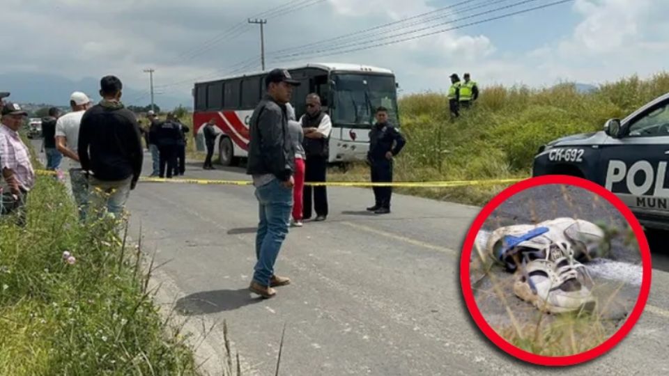 La familia a bordo de una motocicleta, recibió de lleno el autobús, mismo que no pudo maniobrar para evitar el terrible encontronazo