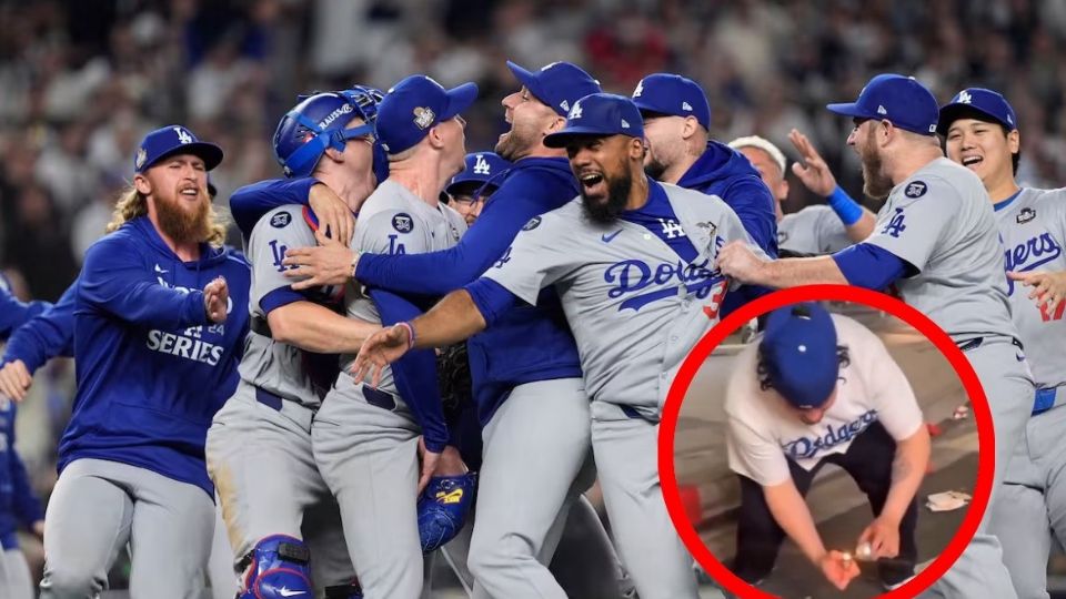 El aficionado estaba festejando el título de los Dodgers