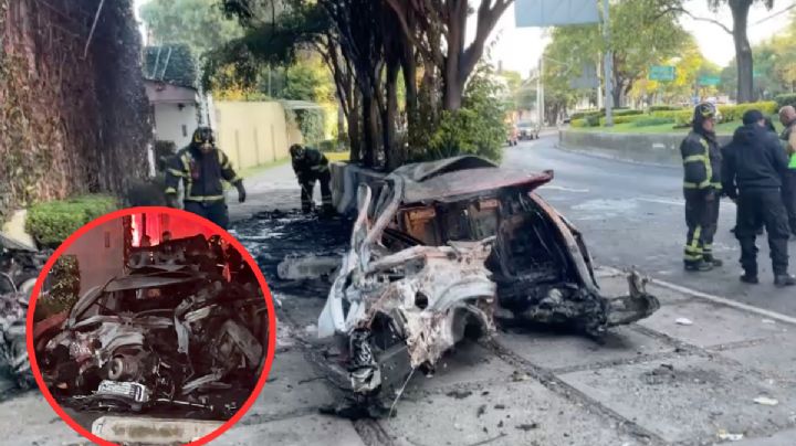 Vehículo de lujo choca, vuelca y se incendia; el conductor murió calcinado I VIDEO