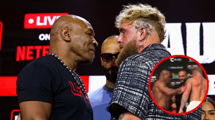 MOMENTO EXACTO en el que Mike Tyson golpea a Jake Paul previo a su esperado combate en Texas