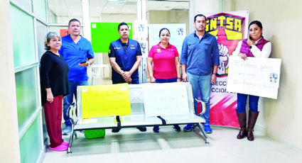 Protestan empleados en el Hospital General de Nuevo Laredo