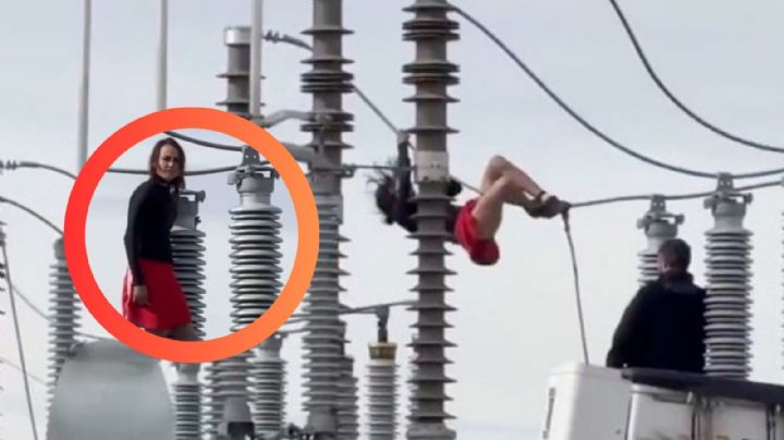 Mujer deja sin electricidad a 800 hogares; se columpiaba en cables de alta tensión | VIDEO