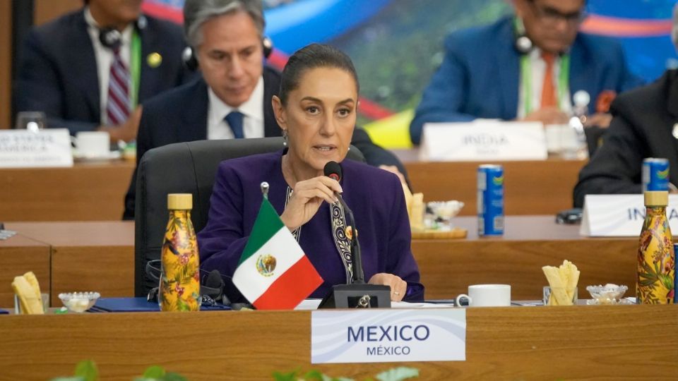 Claudia Sheinbaum durante su participación en el G20.