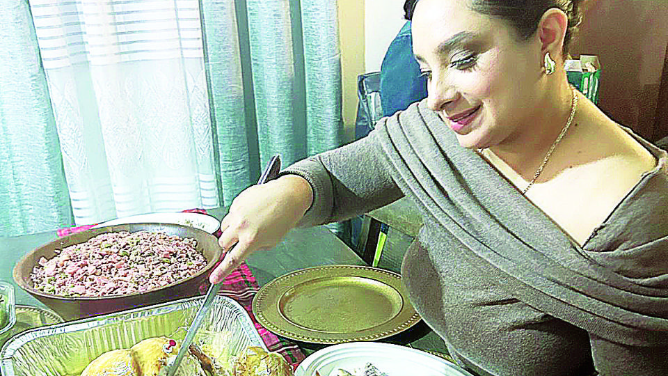 El pavo no podía faltar en la tradicional cena.