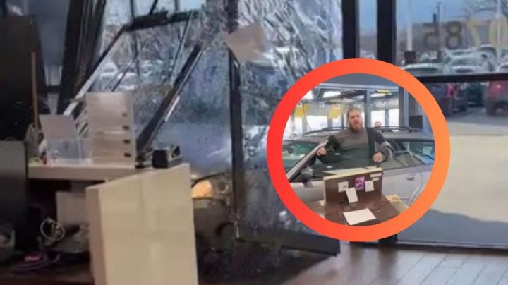 Cliente estrella su camioneta contra concesionario; pedía un reembolso | VIDEO
