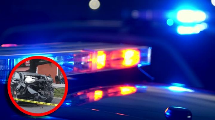 Brutal choque le quita la vida a joven en Carretera Nacional de Monterrey; su auto quedó completamente destruido