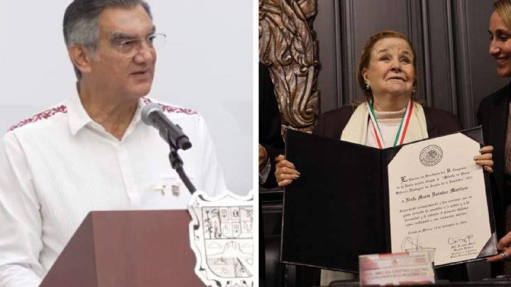 Américo Villarreal felicita a Ninfa Deándar por recibir Medalla Belisario Domínguez 2023