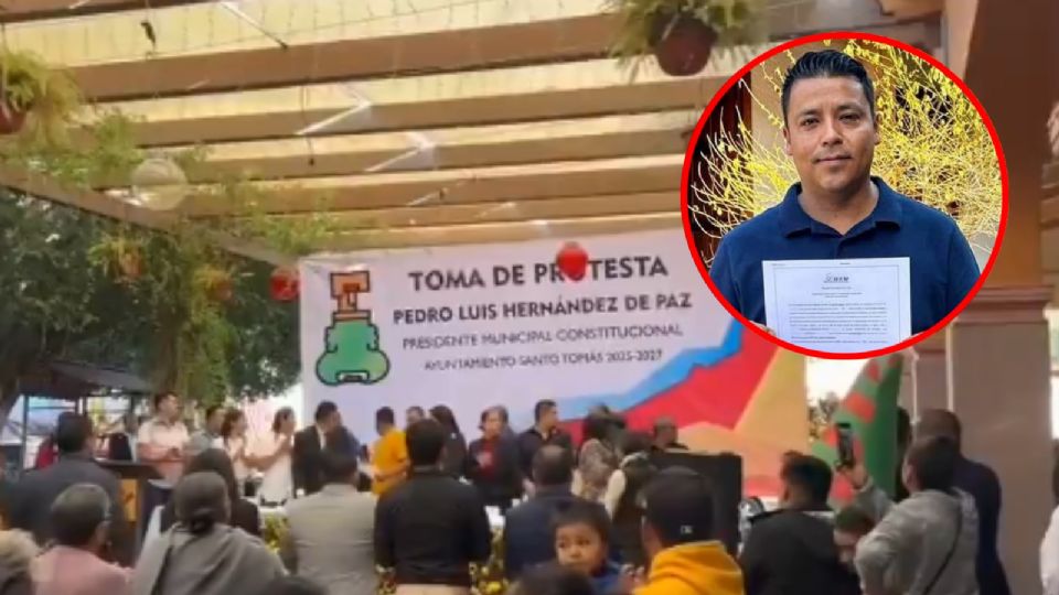 Alcalde toma protestas y huye del recinto; iba a arrestarlo