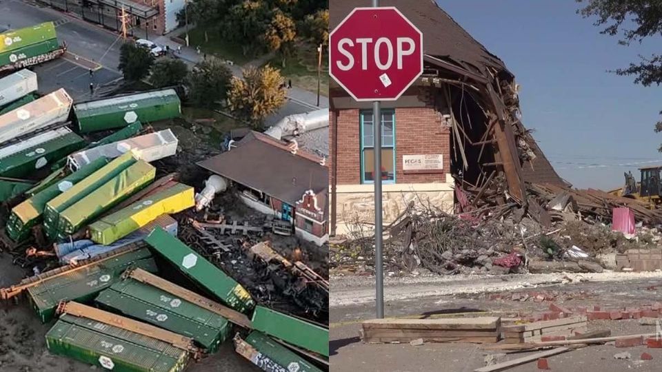 Tren descarrilado en Pecos, Texas