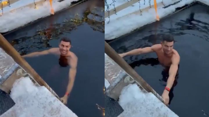 Cristiano Ronaldo desafía al frío extremo y se mete a alberca helada | VIDEO