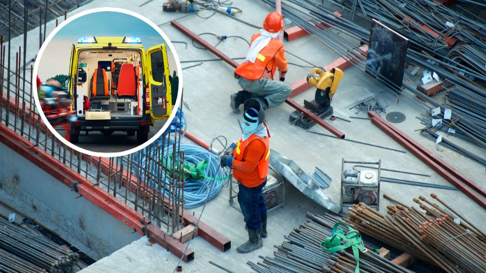 Un albañil cayó de una altura aproximada de 3.5 metros