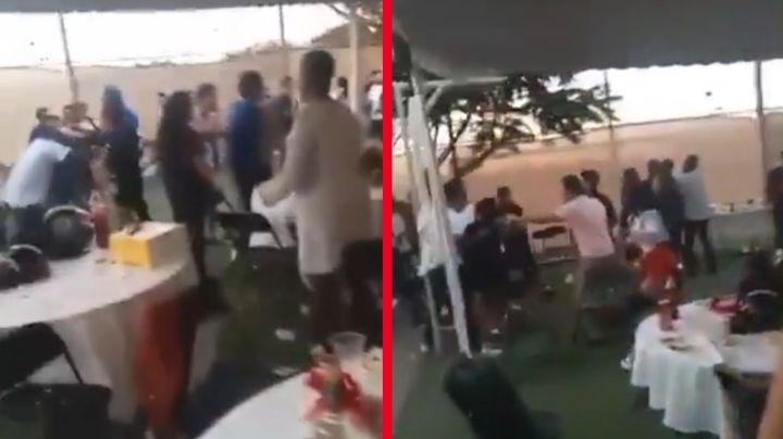 Posada navideña de trabajadores de fábrica termina en pelea campal | VIDEO