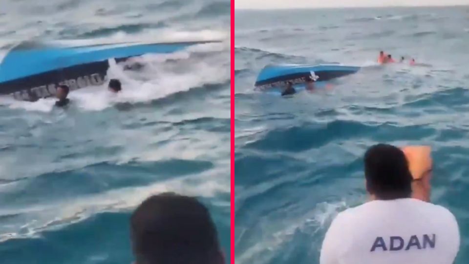 Los turistas cayeron al mar, suplicando por ser salvados por los guardacostas del lugar