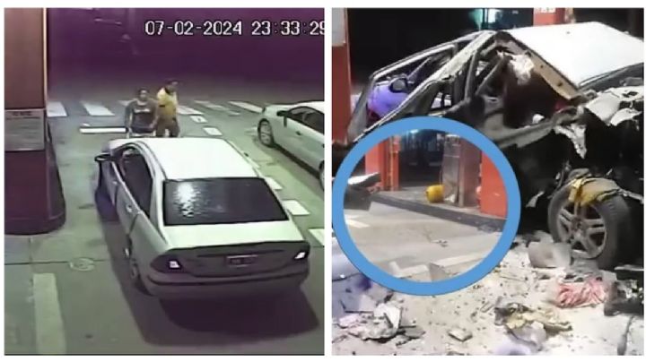 Explota auto cargado de cocaína mientras llenaba el tanque de gasolina | VIDEO