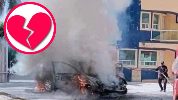 San Valentín: Auto de enamorados se incendia antes de entrar a motel | VIDEO
