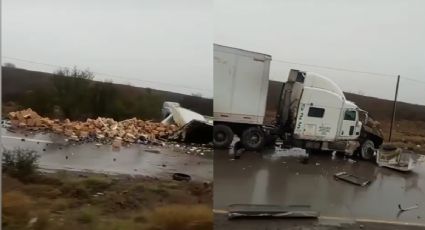 Nuevo Laredo: tráileres se accidentaron en la Mex 2; se regaron toneladas de aguacate