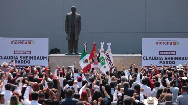 “La nueva etapa de la 4T, tiene rostro de mujer”: Claudia Sheinbaum en su registro ante el INE