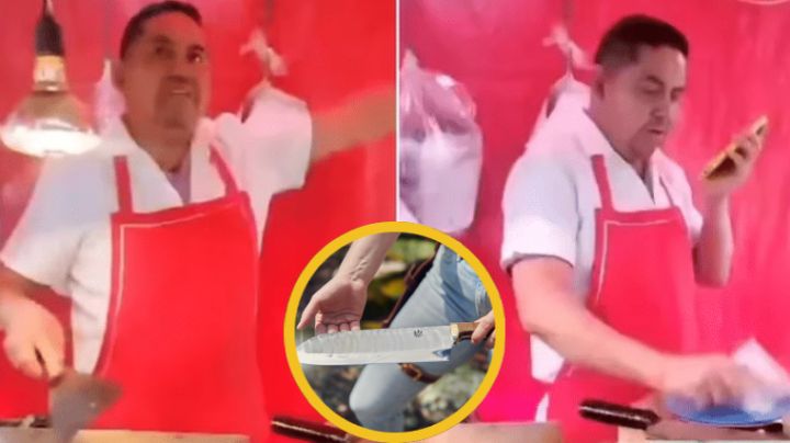 Detienen a taquero loco; amenazó a clienta con un cuchillo | VIDEO