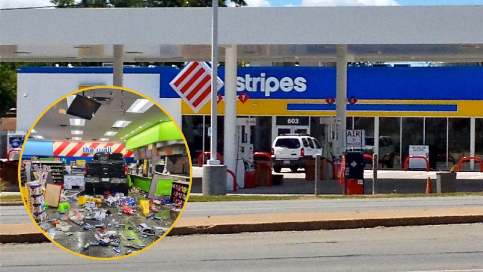 Enojado por no poder seguir la fiesta, el hombre golpeó al trabajador de la tienda y se metió con todo y troca hasta el fondo del lugar