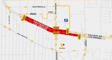 Cruce de Calzada de los Héroes y la calle Eva Sámano estará cerrado esta fecha