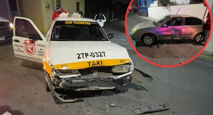 Taxista provoca aparatoso accidente por pasarse el alto en el centro de Nuevo Laredo