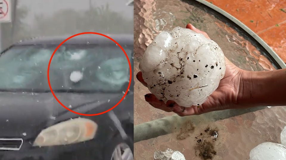 El granizo que cayó era del tamaño de pelotas de beisbol en Sabinas