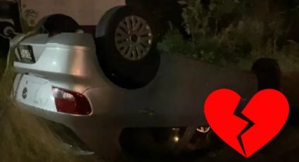 Joven termina volcado con su auto; se quería morir porque lo terminó su novia