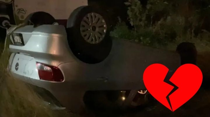 Joven termina volcado con su auto; se quería morir porque lo terminó su novia
