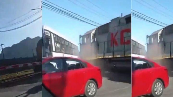 Tren embiste a camión de pasajeros que invade vías I VIDEO