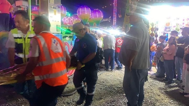 Falla juego mecánico en una feria y ocho niños resultan heridos