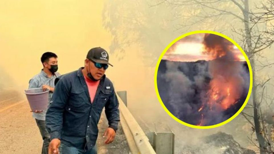 Incendio forestal en la Sierra Gorda de Querétaro