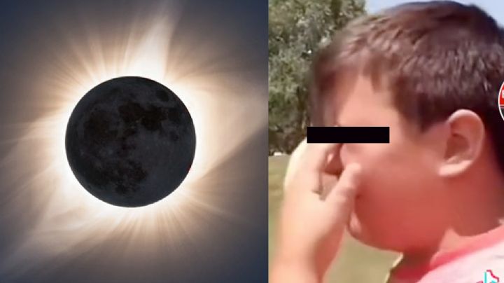 ‘Papi no puedo ver nada’: niño se quita los lentes para ver eclipse y esto pasó | VIDEO