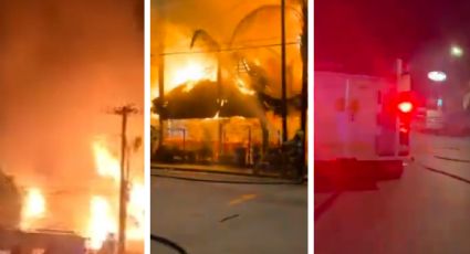 Aficionados de Rayados incendian con pirotecnia un restaurante