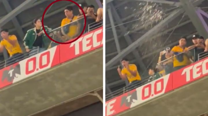 Aficionado 'cochino': se enoja y lo captan orinando en vaso; arroja líquido a fans | VIDEO