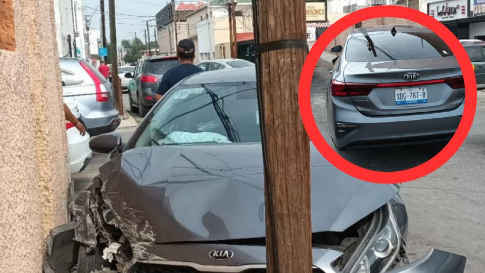 El carro quedó muy dañado tras el impacto