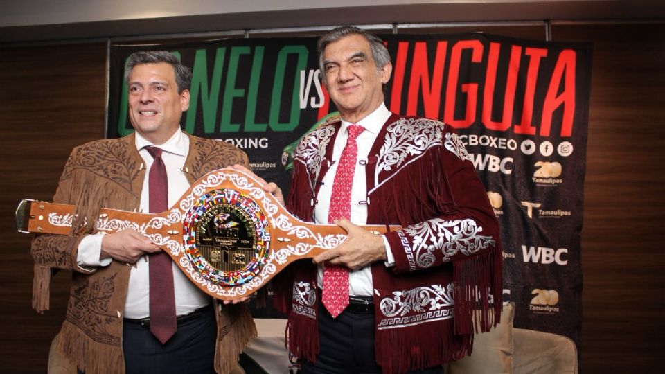 Américo Villarreal Anaya y Mauricio Sulaimán, presentaron el “Cinturón Tamaulipas WBC”,
