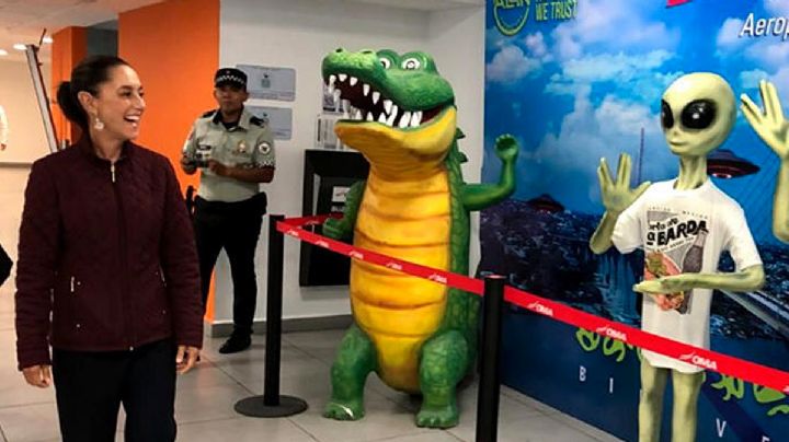 Hasta los 'extraterrestres' de Tampico reciben a Claudia Sheinbaum en su visita a Tamaulipas