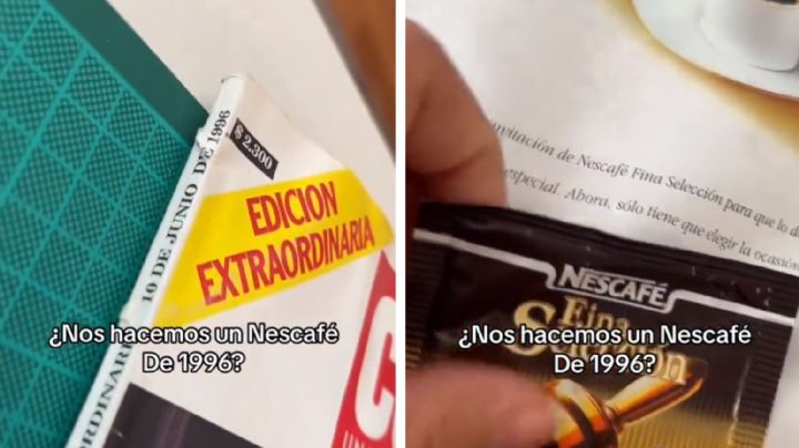 Una mujer encuentra en revista un sobrecito de Nescafé, ¡de 1996! I VIDEO