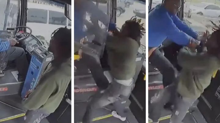 Pasajero golpea a chofer y provoca que autobús se estrelle contra un negocio I VIDEO