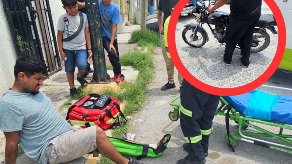 El motociclista quedó lesionado tras el accidente