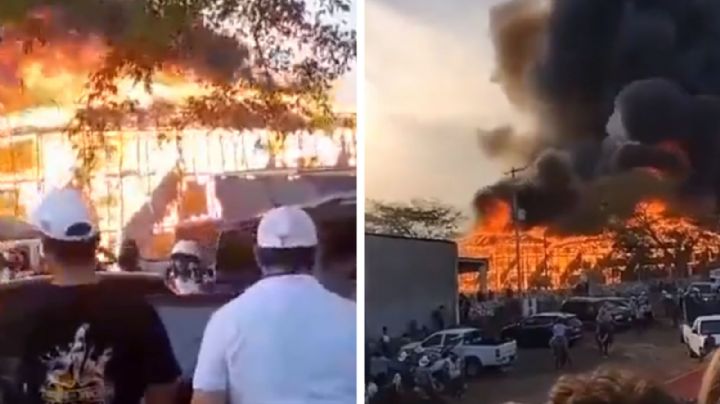 Plaza de Toros de madera arde en llamas durante feria; 200 personas se salvan de morir | VIDEO